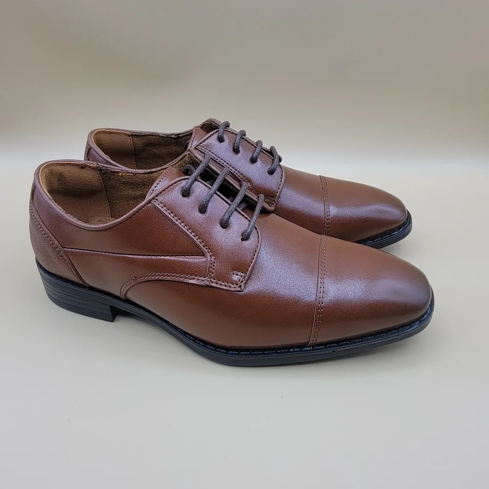 Stacy Adam Kallum Youth Boys Dress Shoes Size 2 Brown Black Casual Church Formal